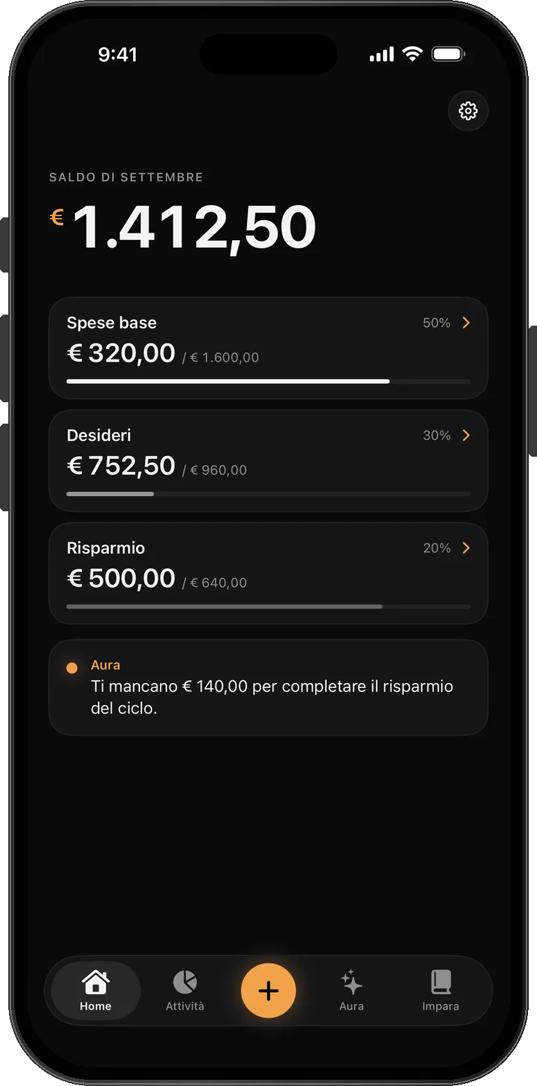 Toki — Organizza i tuoi soldi con il metodo 50/30/20.